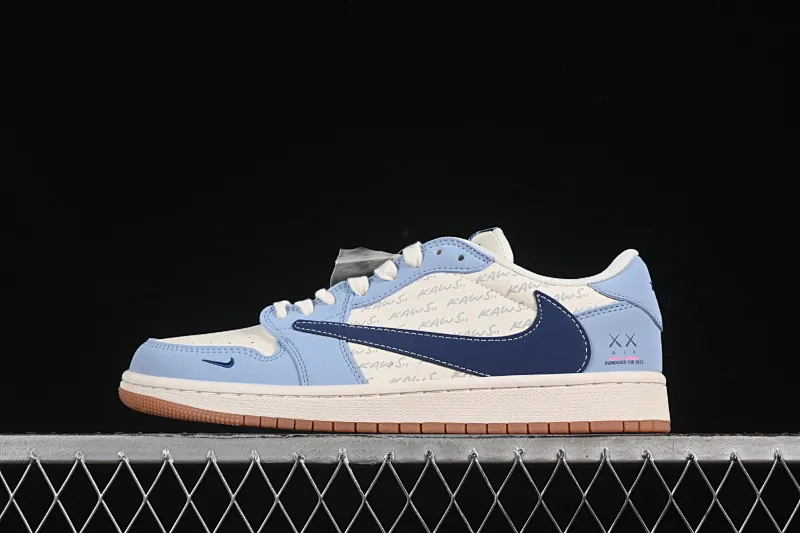 All categories Air Jordan Jordan series basketball shoes Air Jordan 1 Low High-end customized low-top sneakers Travis Scott x Fragment Design x Air Jordan 1 Low OG SP AJ1 Joe 1 Kaws joint double blue raw rubber low-top cultural and casual sneakers ZH2598-164